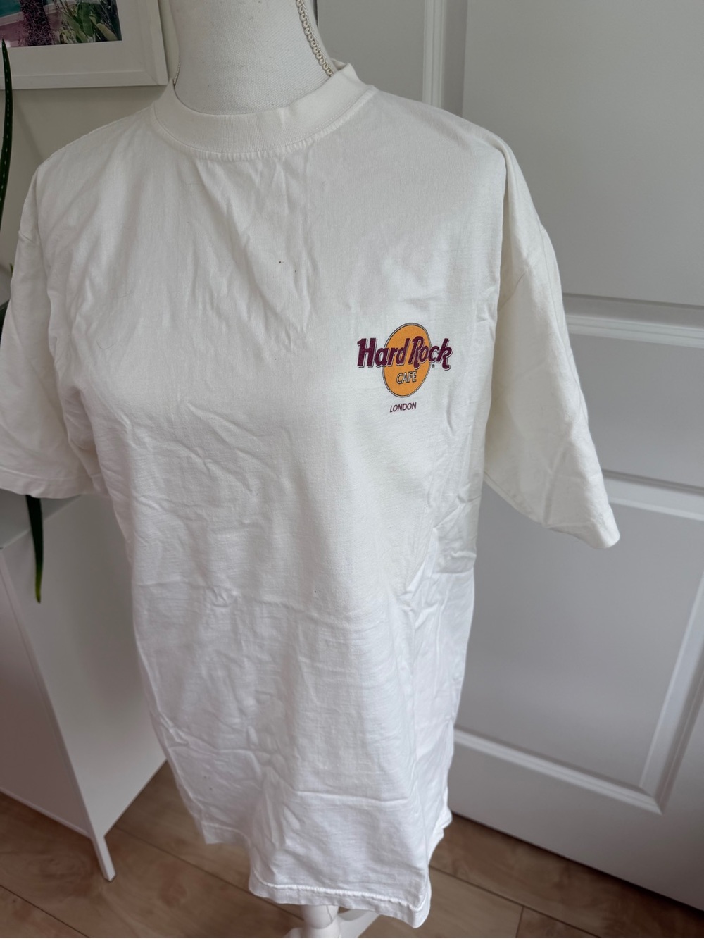 Hard Rock Cafe White T-Shirt with Yellow & Purple Logo